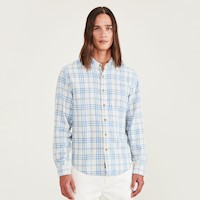 Camisa Dockers Cuadros Celeste y Hueso